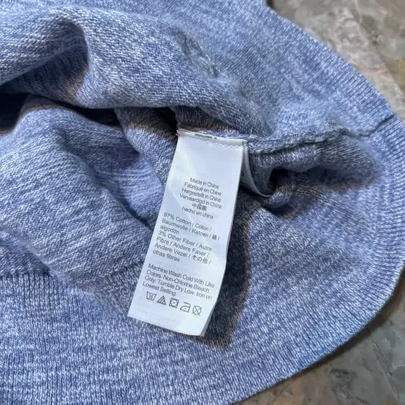 J Crew Sweater Polo Shirt Mens 2XL Blue Cotton Blend Short Sleeve BZ522 - Picture 8 of 9